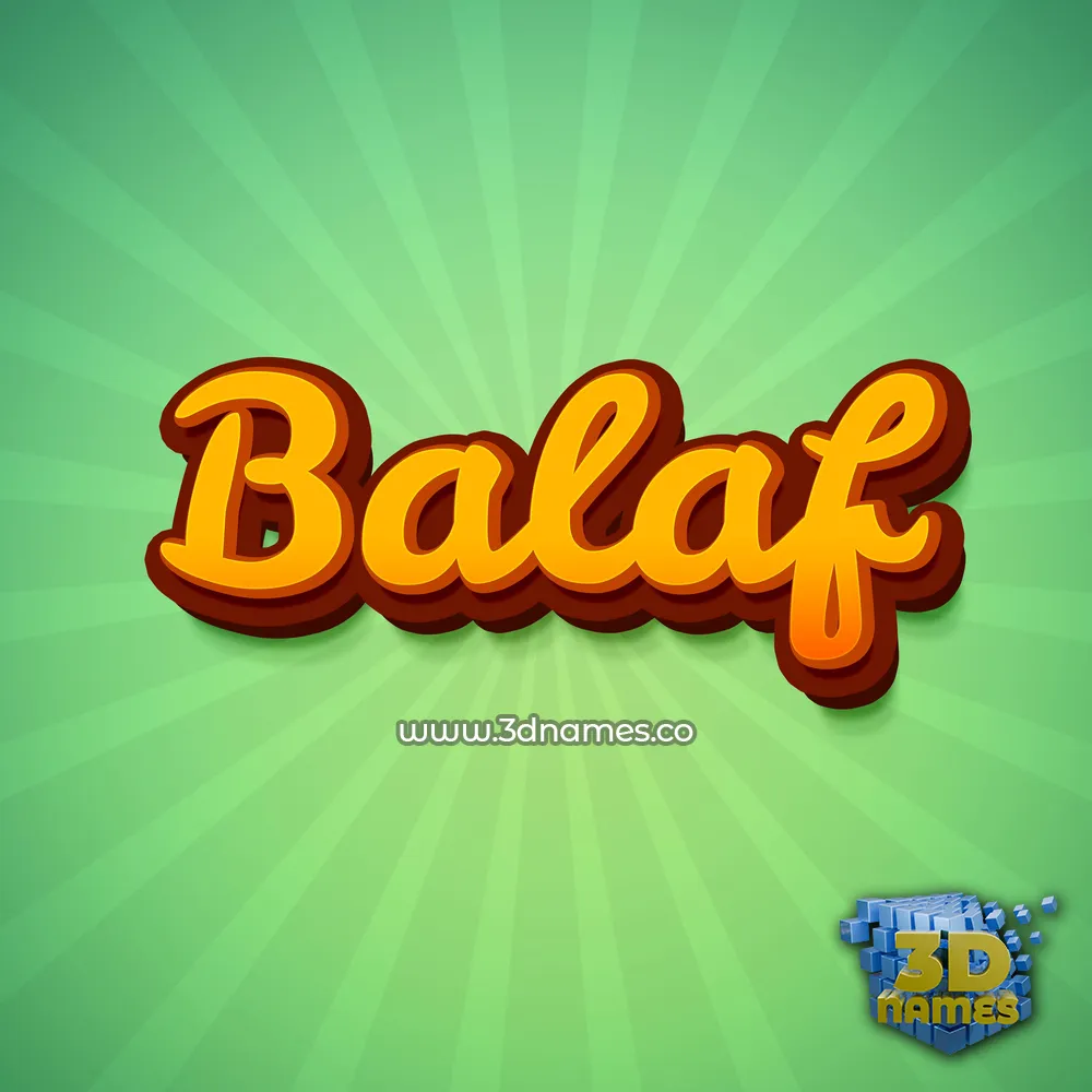 balaf in Green Rays style - 3D name wallpaper