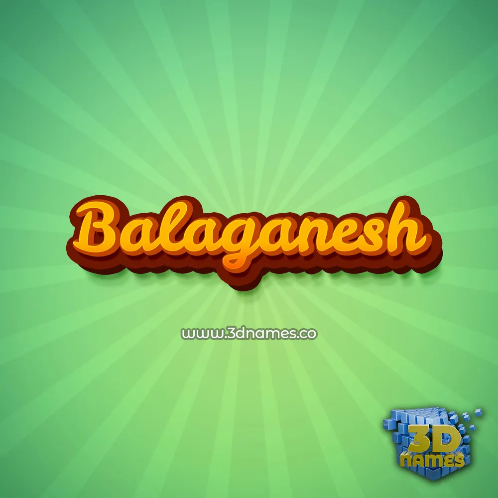 balaganesh in Green Rays style - 3D name wallpaper