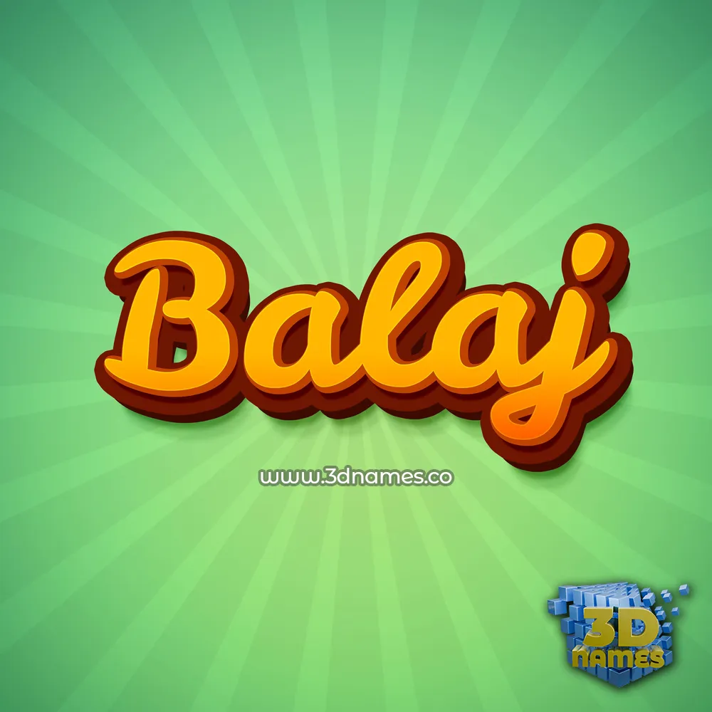 balaj in Green Rays style - 3D name wallpaper