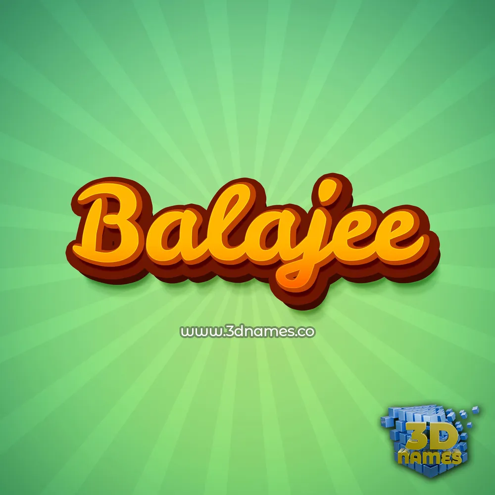 balajee in Green Rays style - 3D name wallpaper