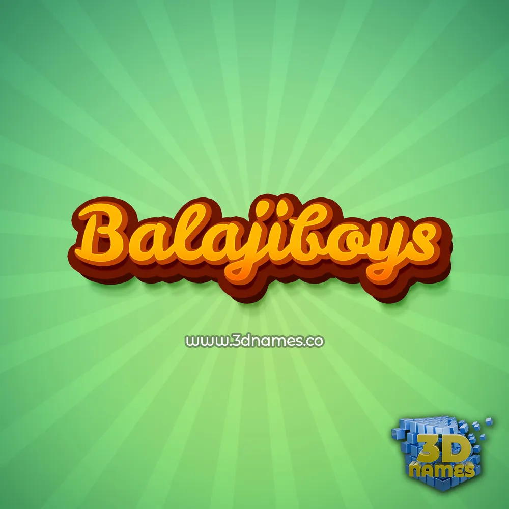 balajiboys in Green Rays style - 3D name wallpaper
