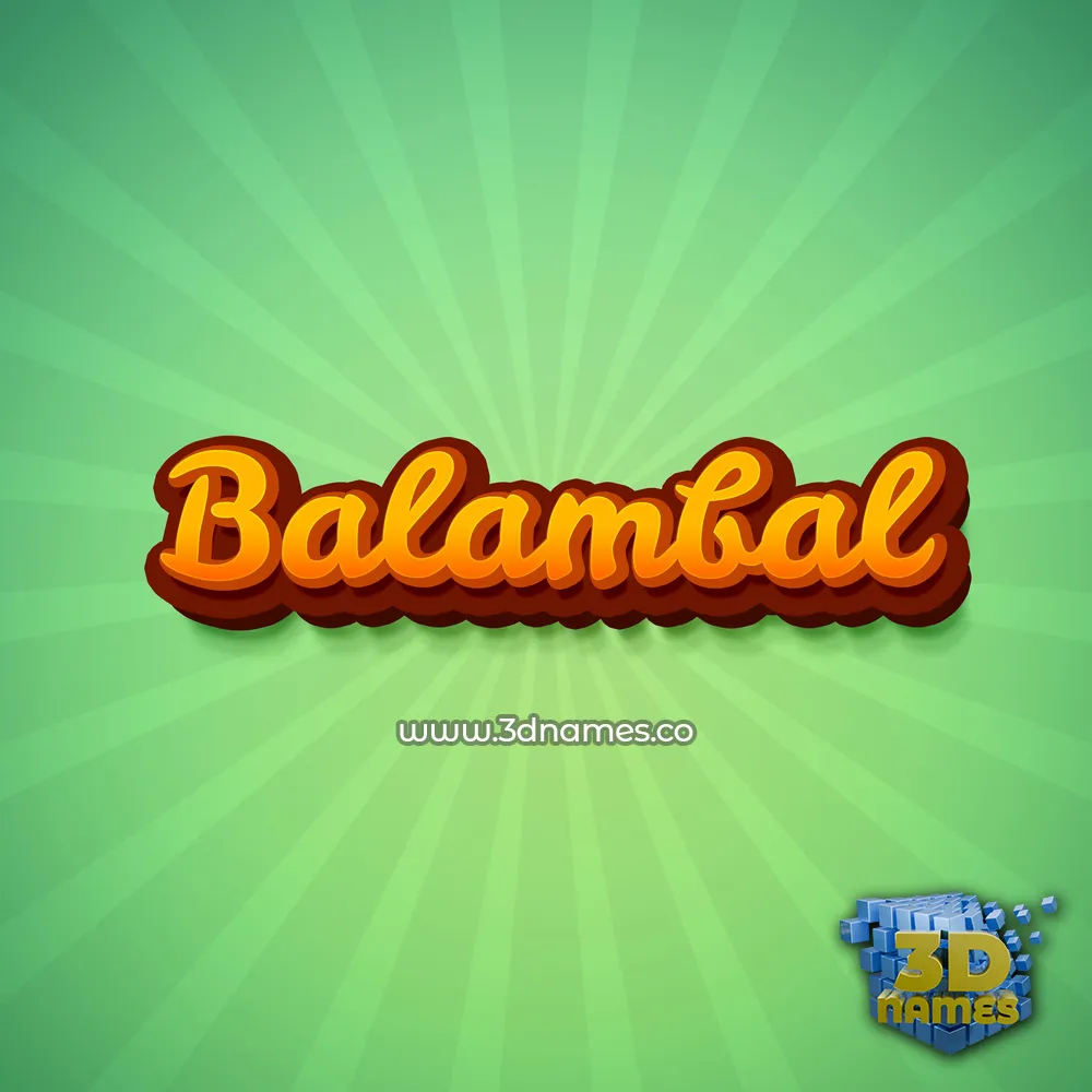 balambal in Green Rays style - 3D name wallpaper