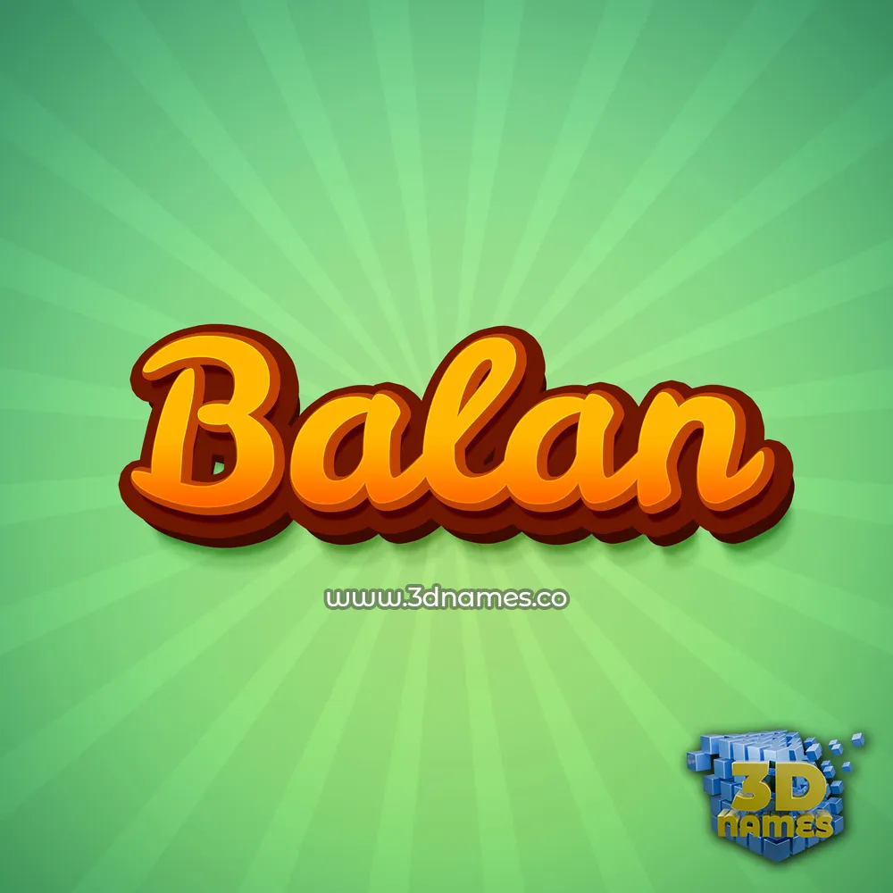 balan in Green Rays style - 3D name wallpaper