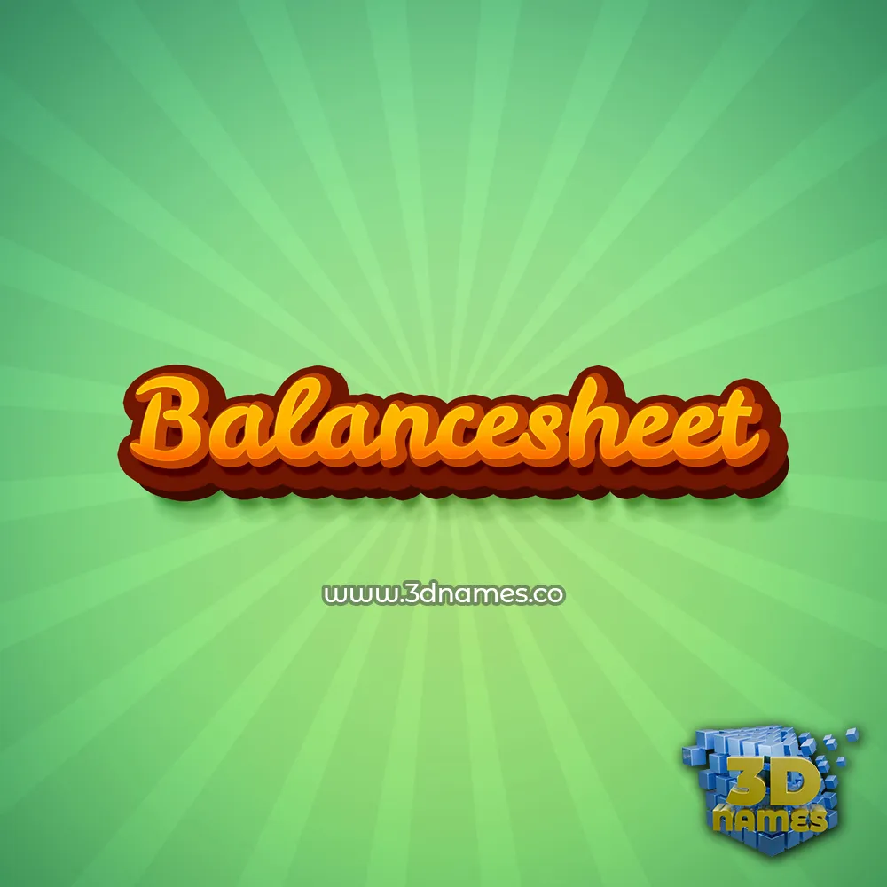 balancesheet in Green Rays style - 3D name wallpaper