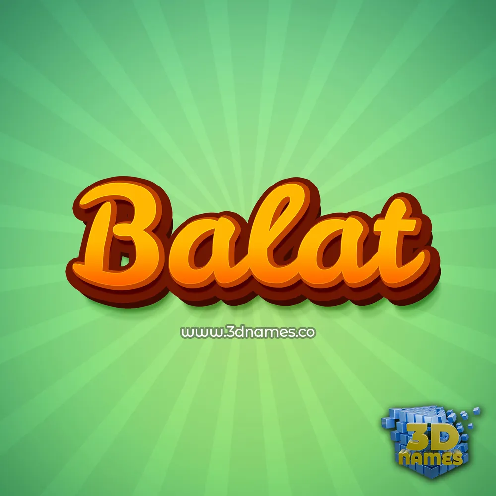 balat in Green Rays style - 3D name wallpaper