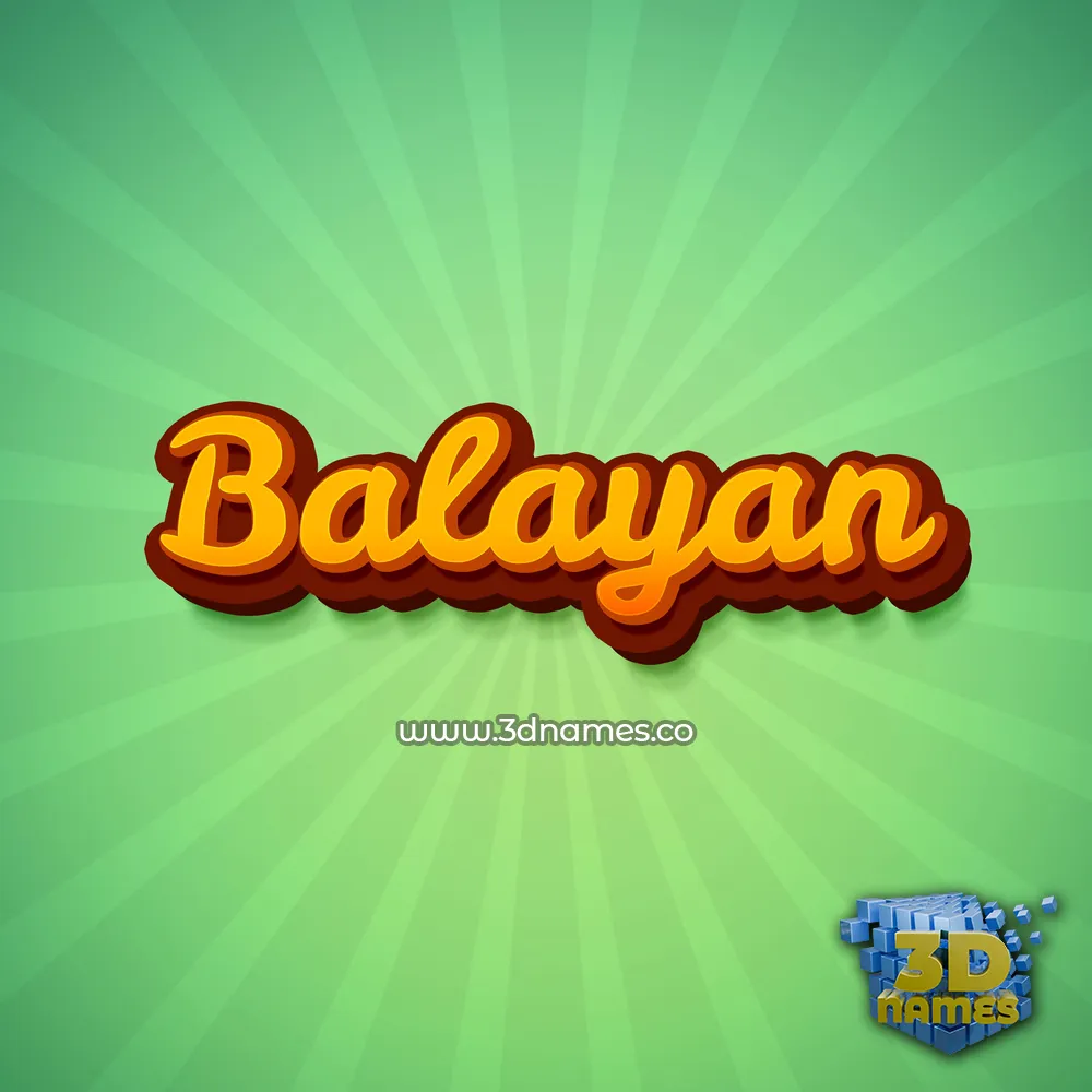 balayan in Green Rays style - 3D name wallpaper