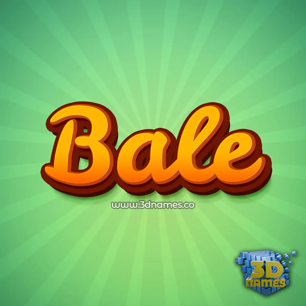 bale in Green Rays style - 3D name wallpaper