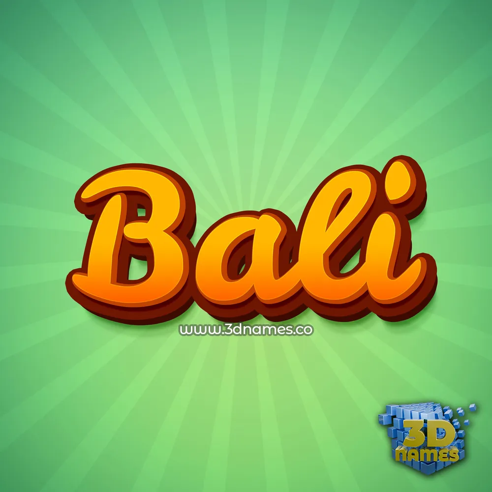 bali in Green Rays style - 3D name wallpaper