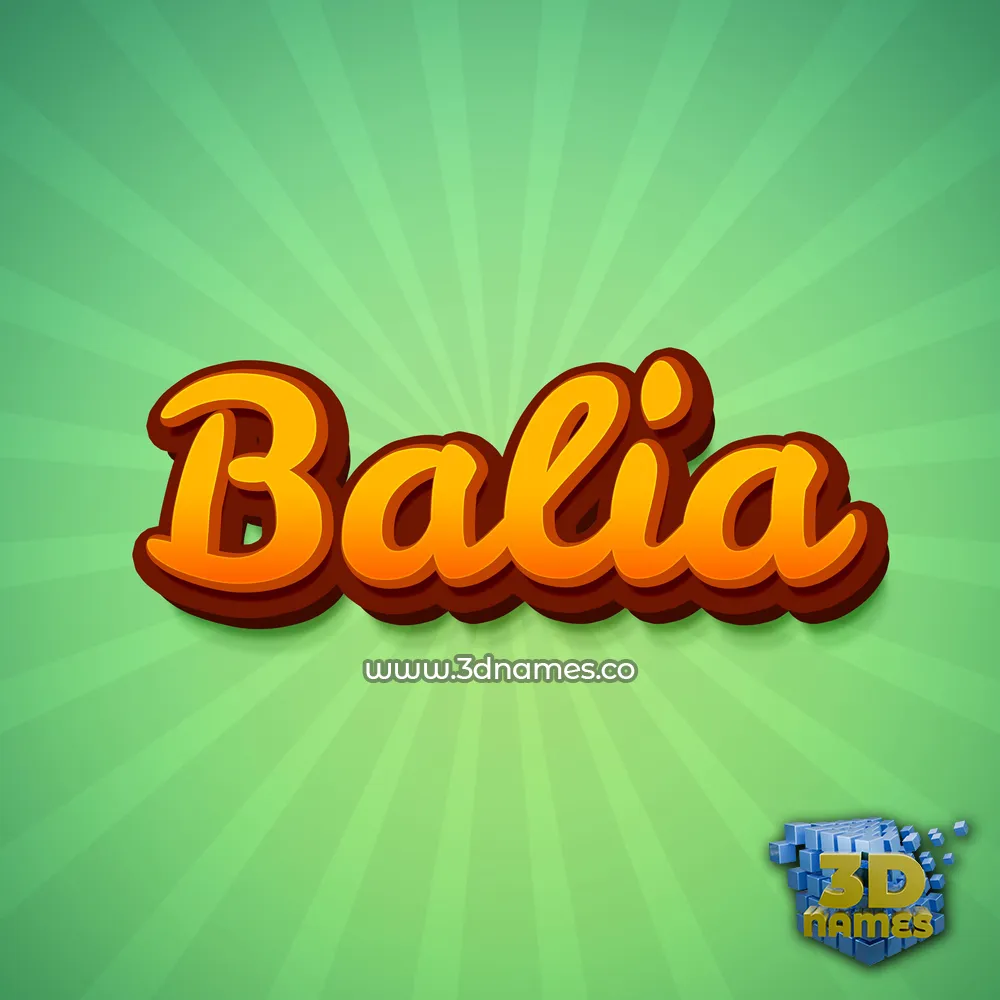 balia in Green Rays style - 3D name wallpaper