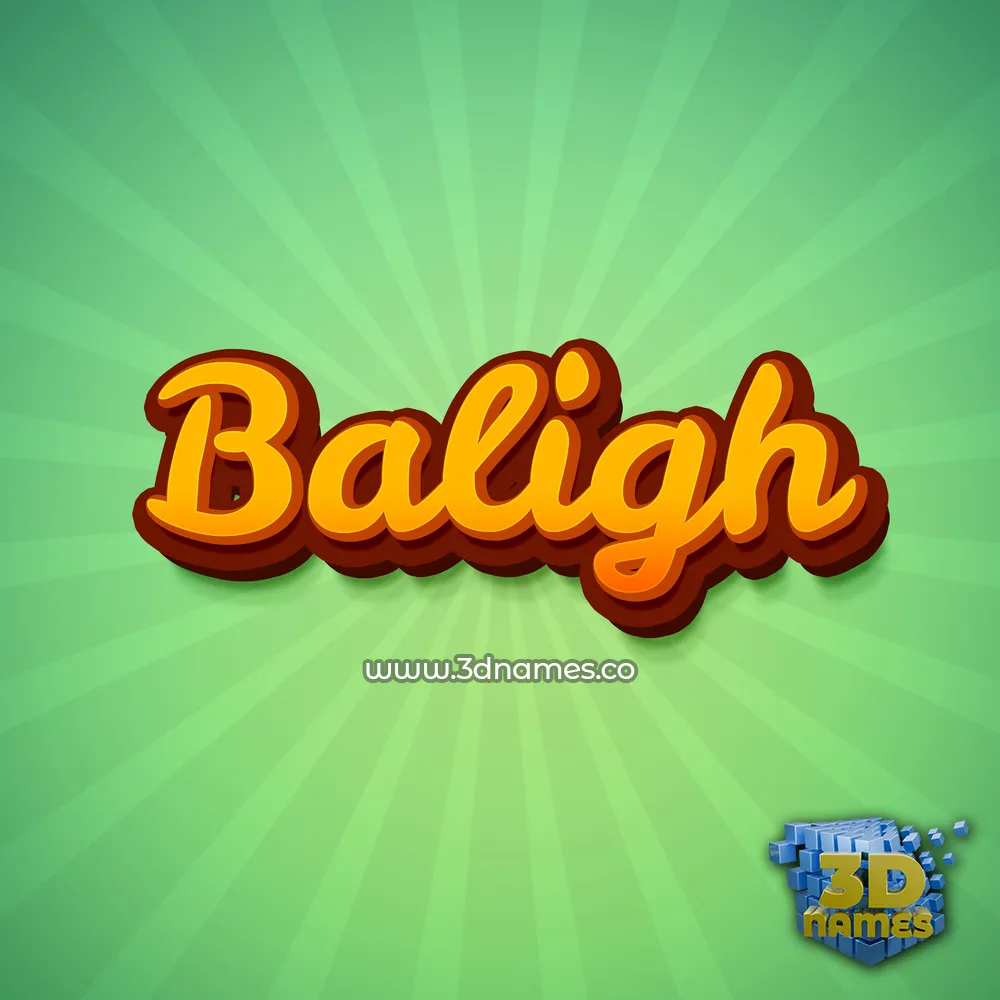 baligh in Green Rays style - 3D name wallpaper