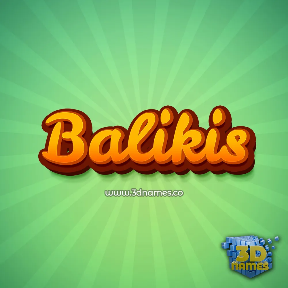 balikis in Green Rays style - 3D name wallpaper