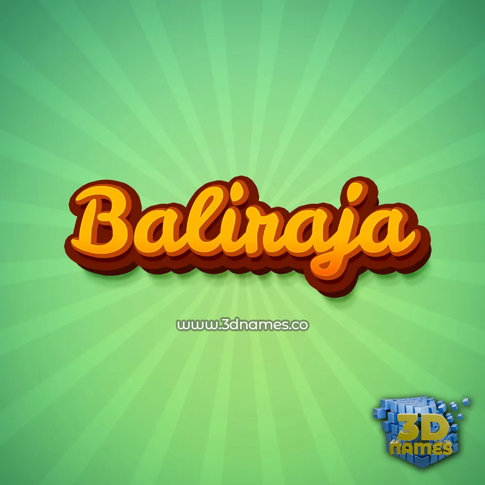 baliraja in Green Rays style - 3D name wallpaper