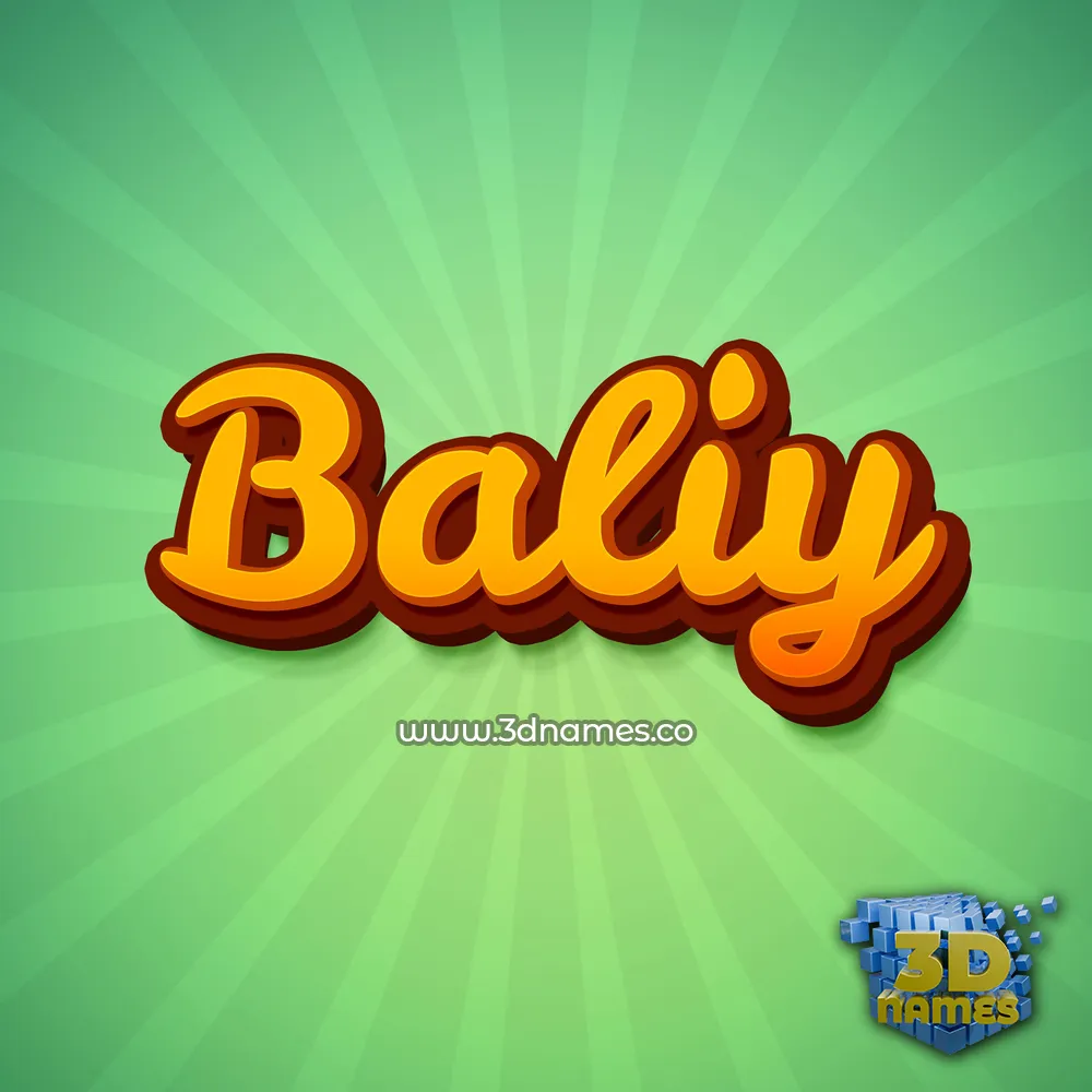 baliy in Green Rays style - 3D name wallpaper