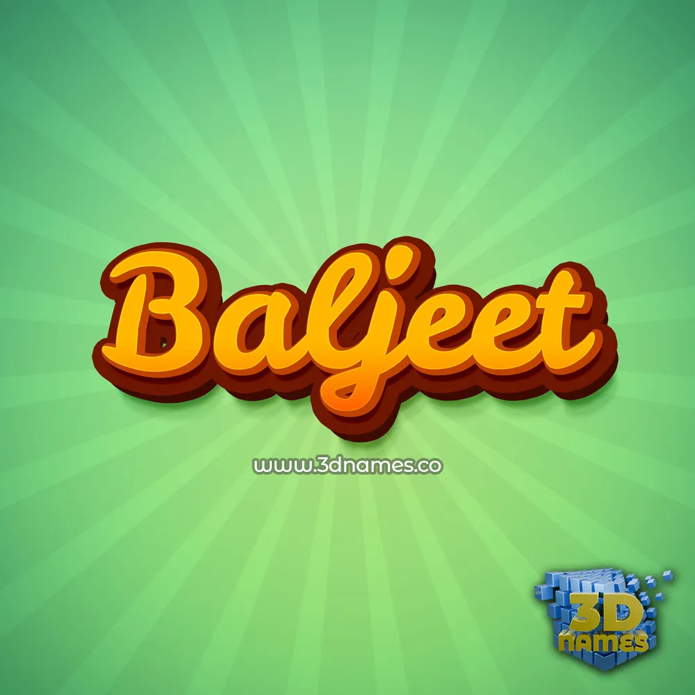 baljeet in Green Rays style - 3D name wallpaper