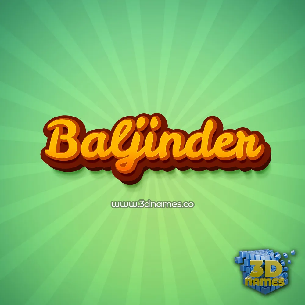 baljinder in Green Rays style - 3D name wallpaper