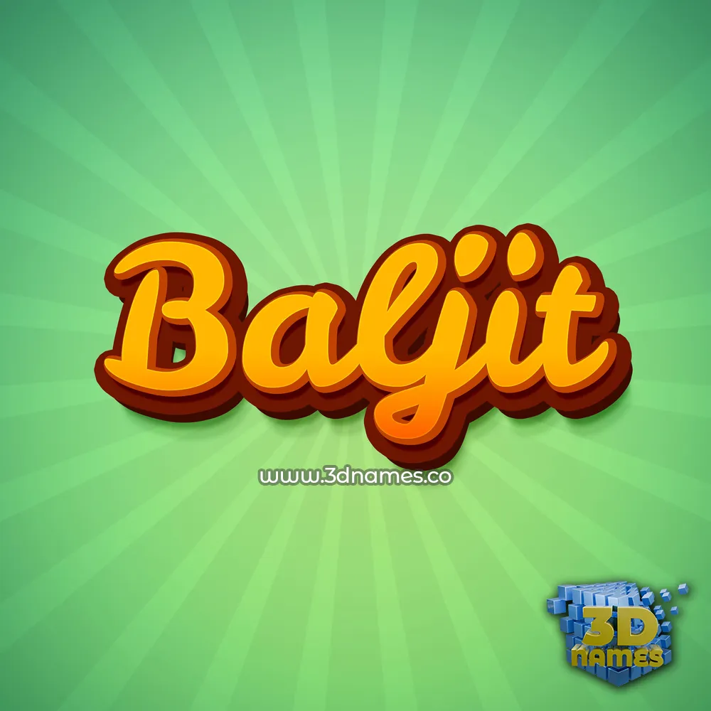 baljit in Green Rays style - 3D name wallpaper