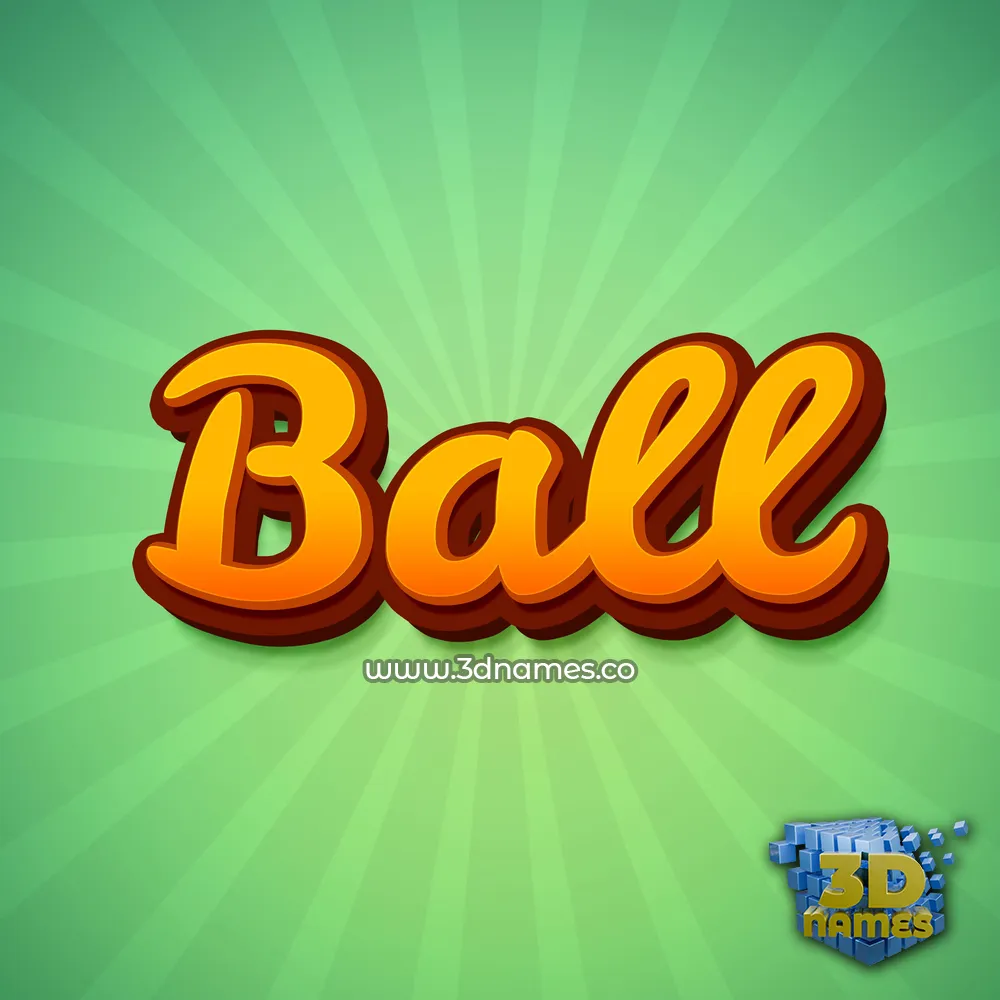 ball in Green Rays style - 3D name wallpaper