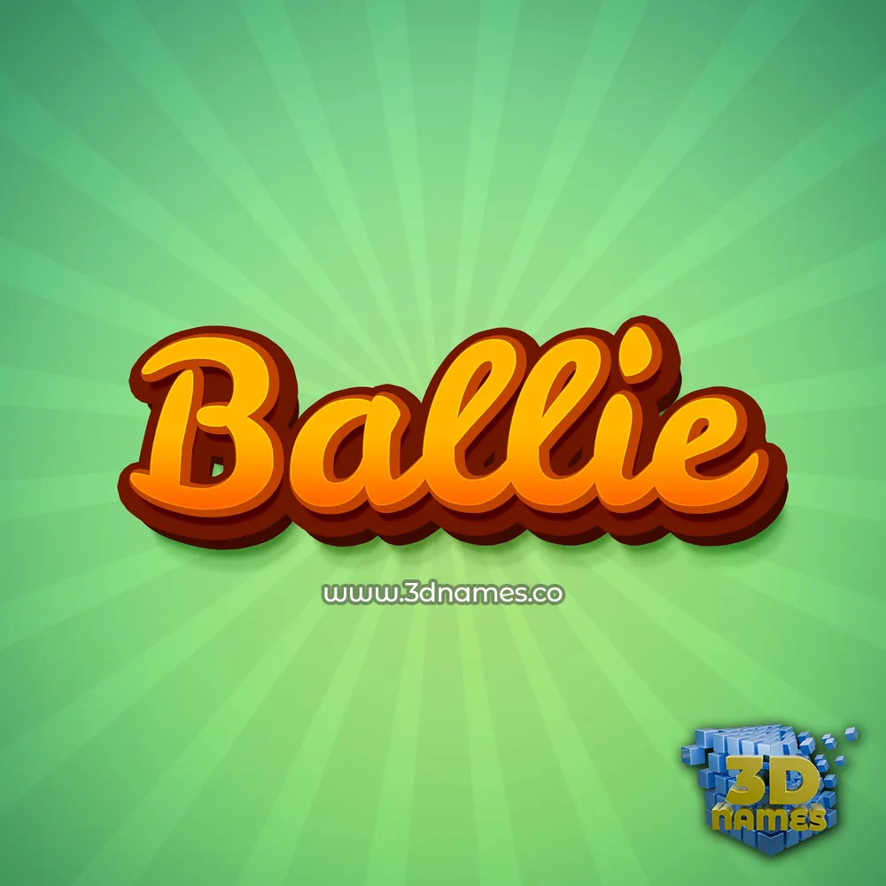 ballie in Green Rays style - 3D name wallpaper