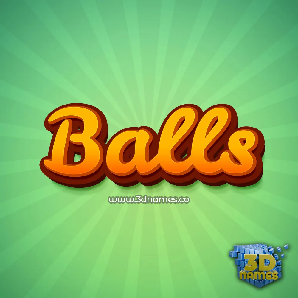 balls in Green Rays style - 3D name wallpaper