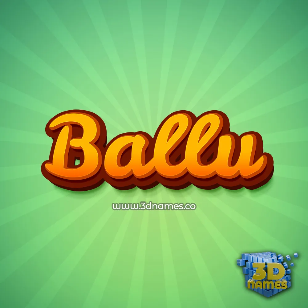 ballu in Green Rays style - 3D name wallpaper