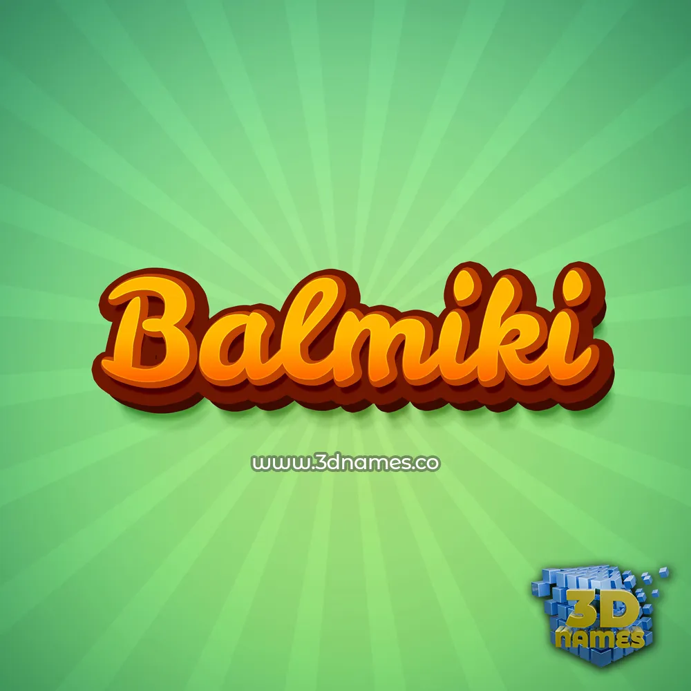 balmiki in Green Rays style - 3D name wallpaper