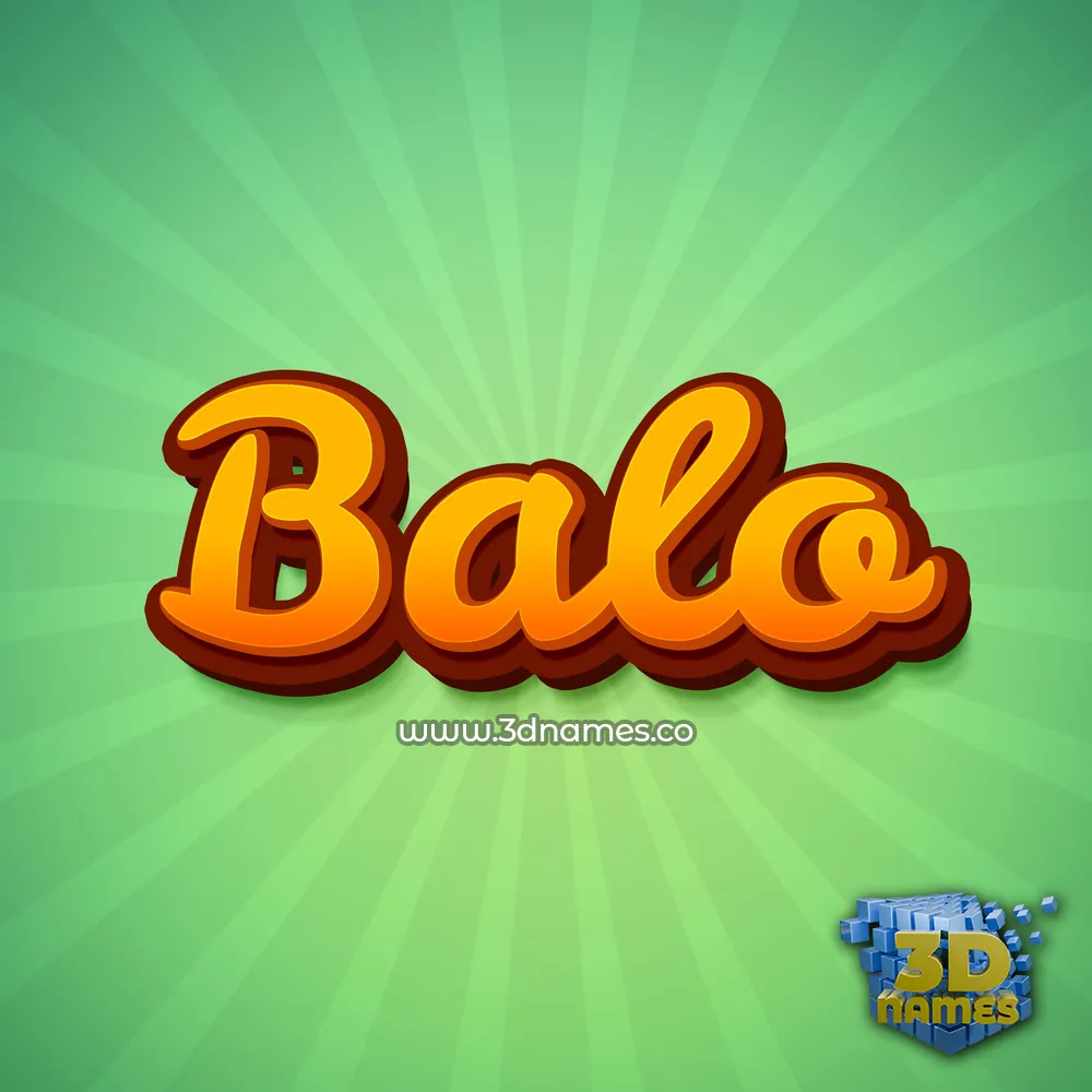 balo in Green Rays style - 3D name wallpaper