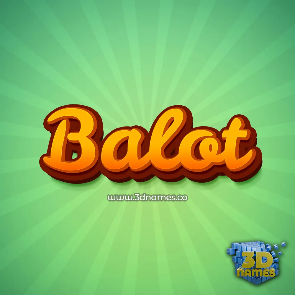 balot in Green Rays style - 3D name wallpaper