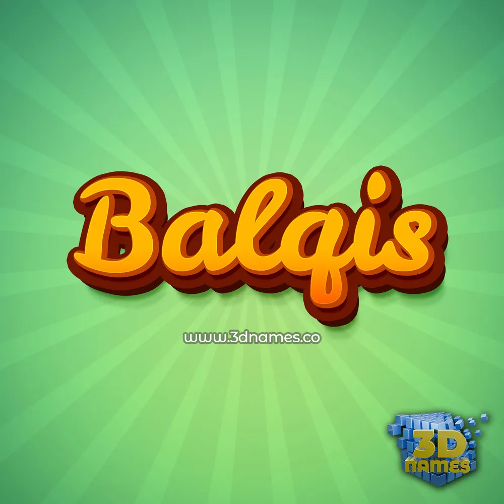 balqis in Green Rays style - 3D name wallpaper
