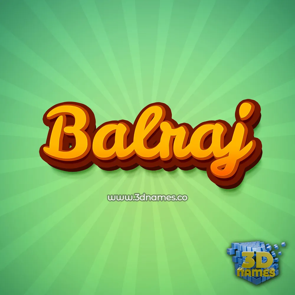 balraj in Green Rays style - 3D name wallpaper