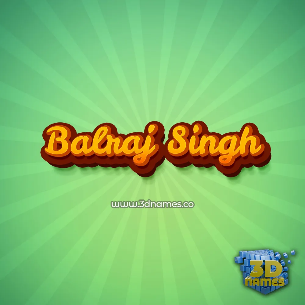 balraj singh in Green Rays style - 3D name wallpaper