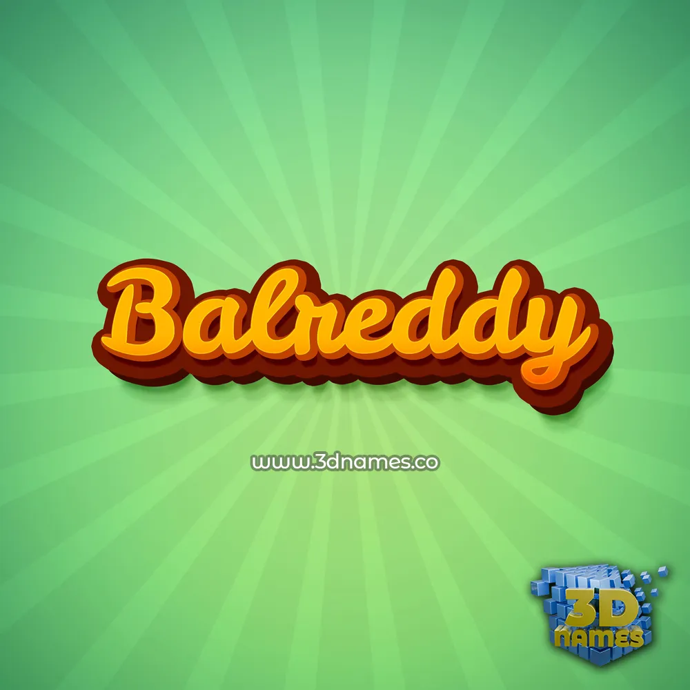 balreddy in Green Rays style - 3D name wallpaper
