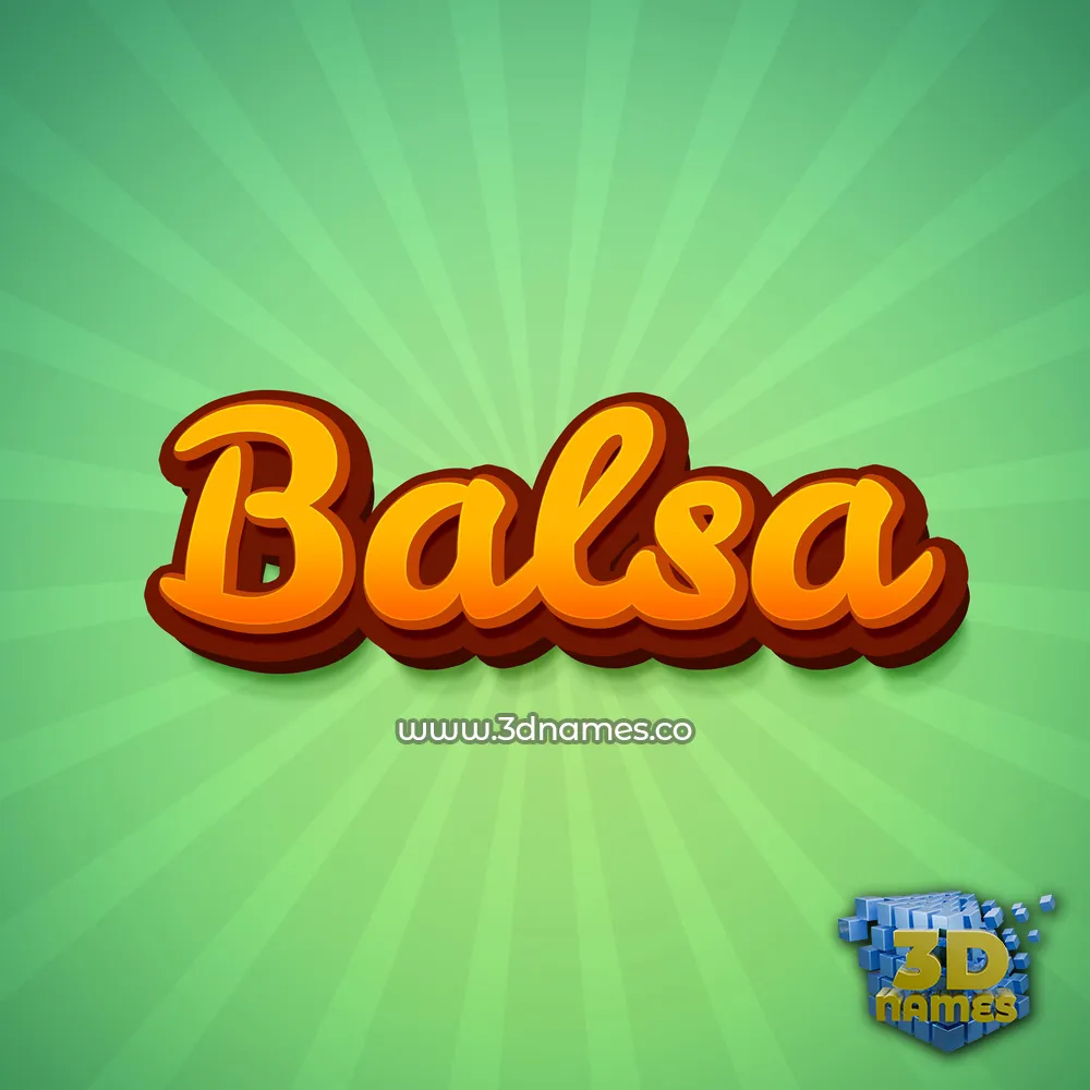 balsa in Green Rays style - 3D name wallpaper