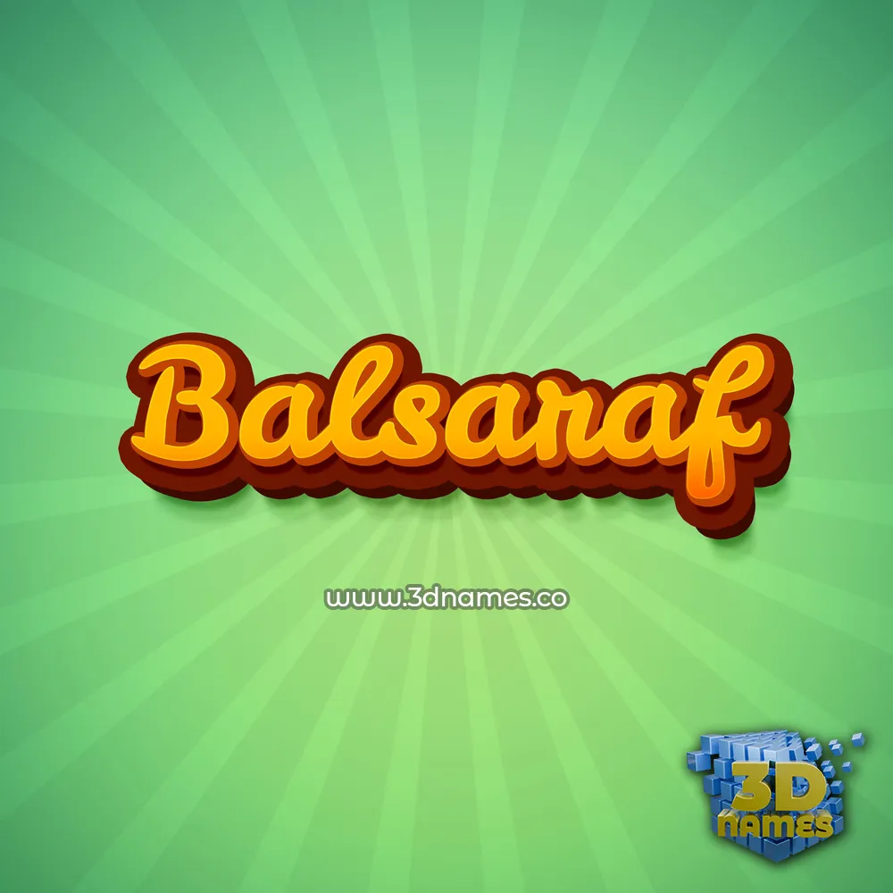 balsaraf in Green Rays style - 3D name wallpaper