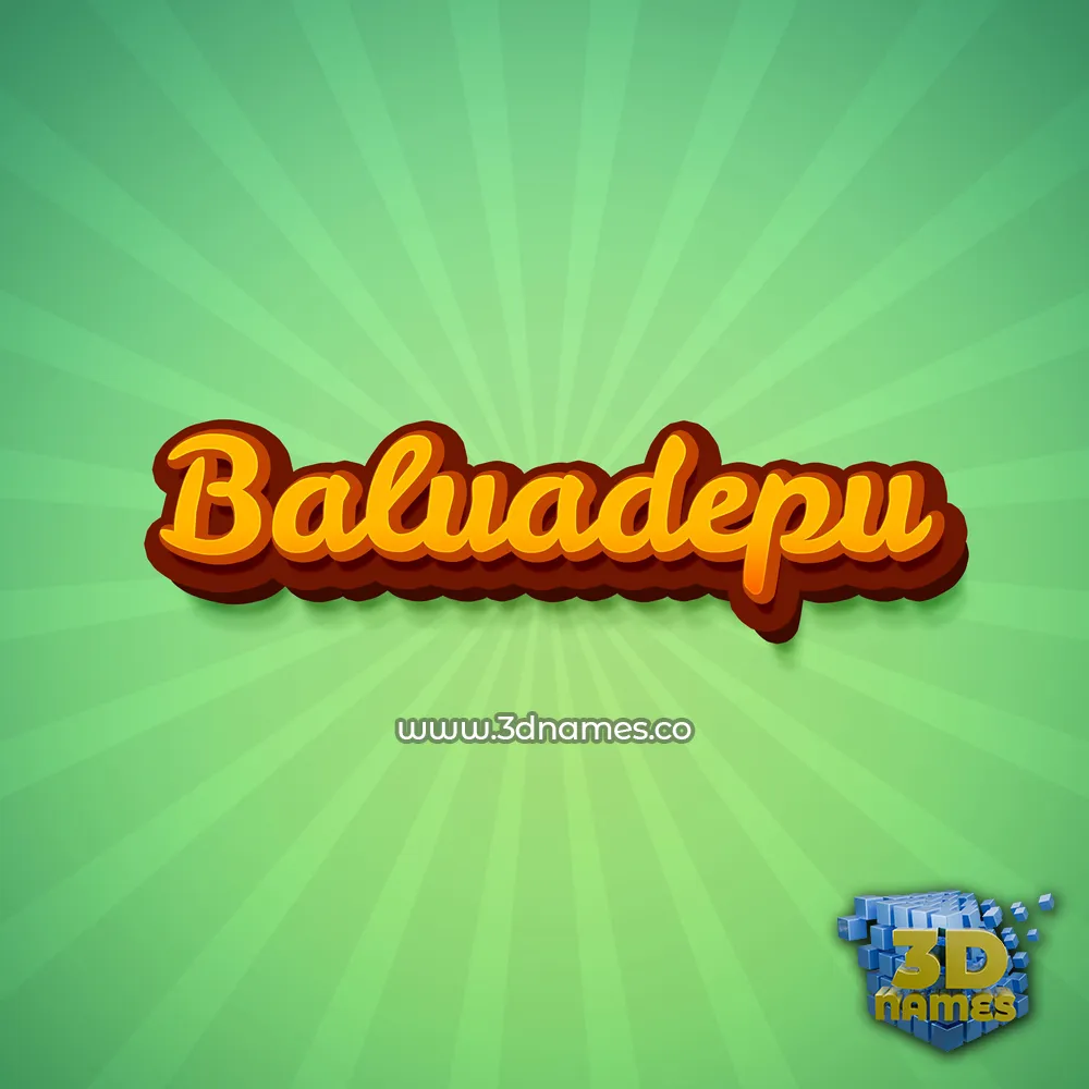 baluadepu in Green Rays style - 3D name wallpaper