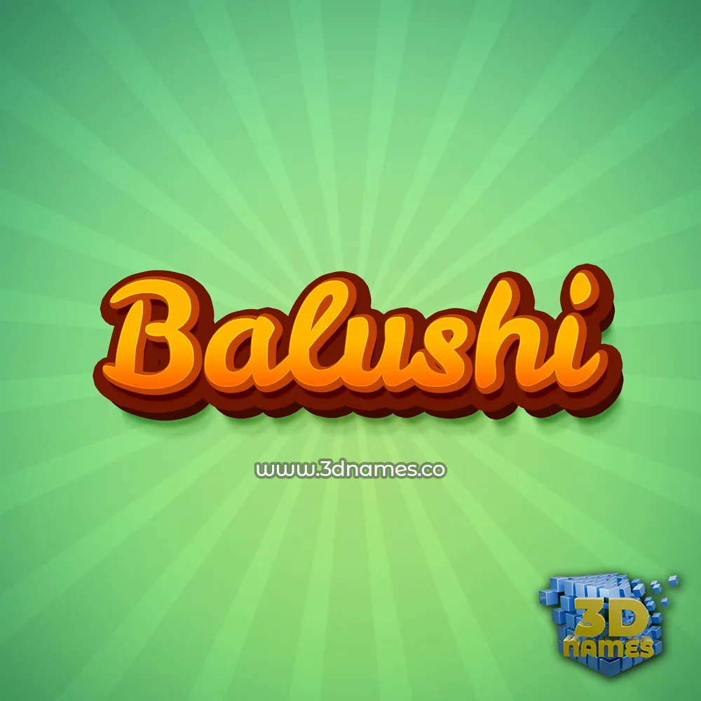 balushi in Green Rays style - 3D name wallpaper