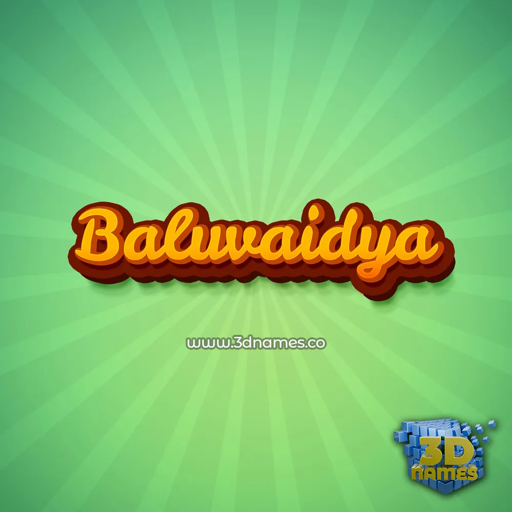 baluvaidya in Green Rays style - 3D name wallpaper