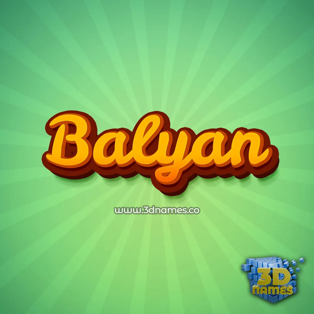 balyan in Green Rays style - 3D name wallpaper