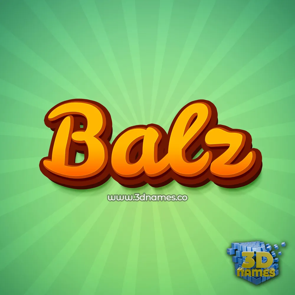 balz in Green Rays style - 3D name wallpaper