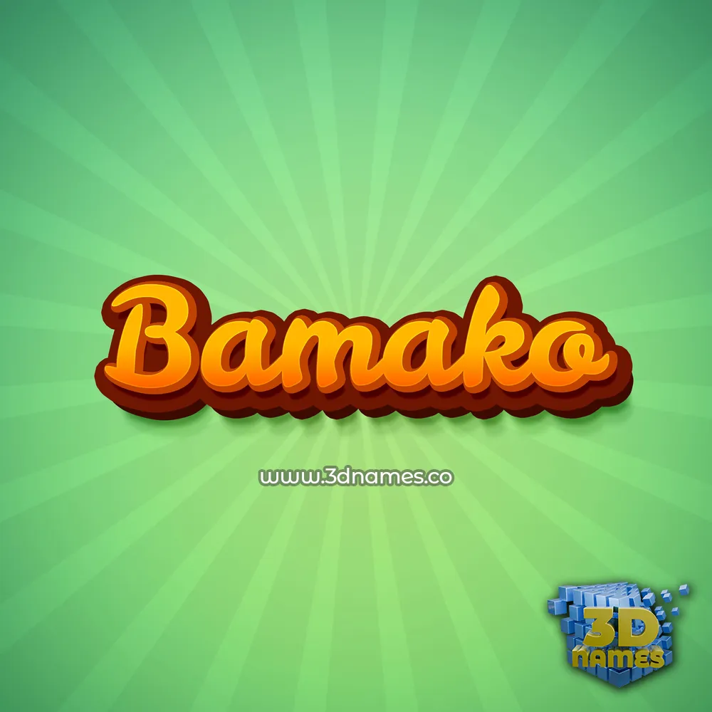 bamako in Green Rays style - 3D name wallpaper