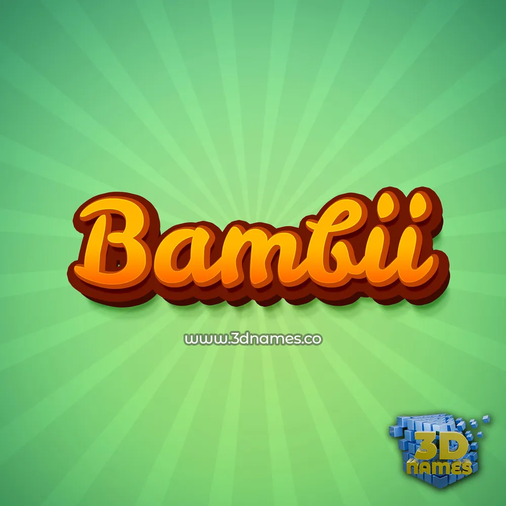 bambii in Green Rays style - 3D name wallpaper