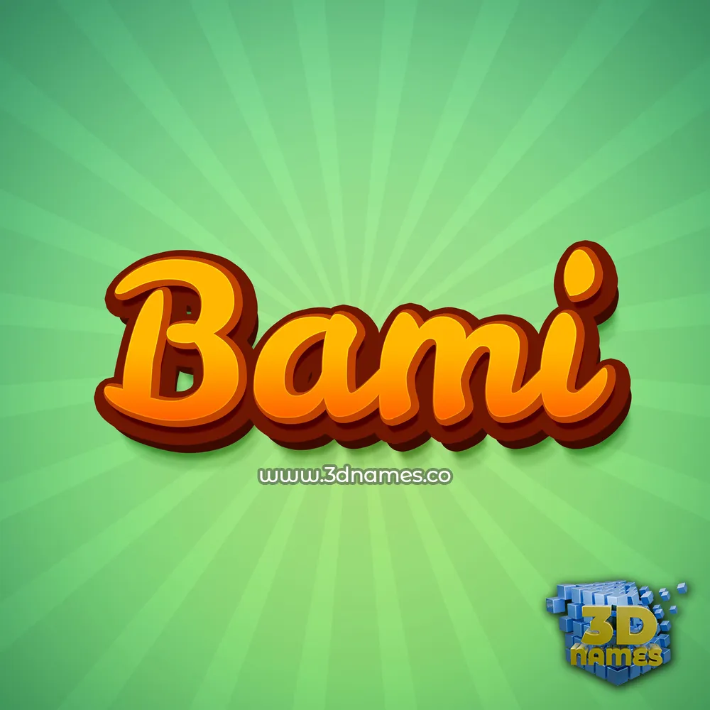 bami in Green Rays style - 3D name wallpaper