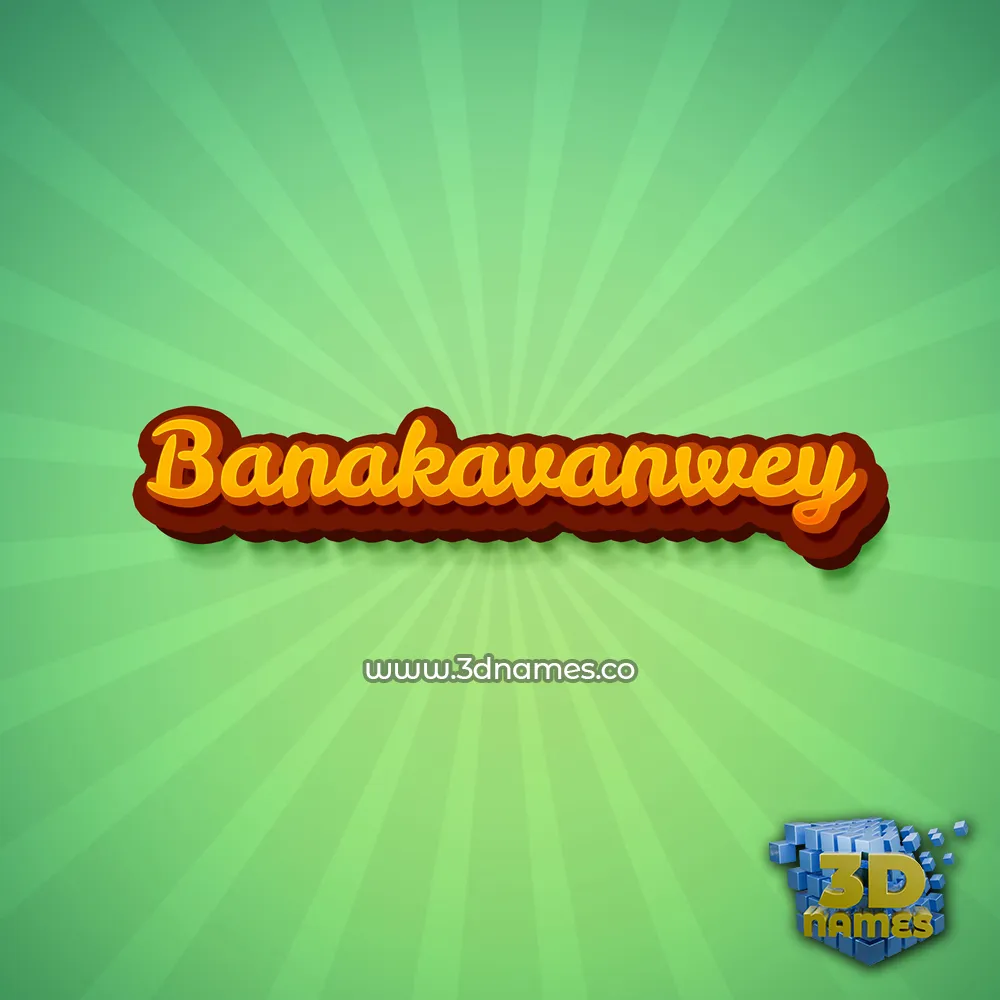 banakavanwey in Green Rays style - 3D name wallpaper