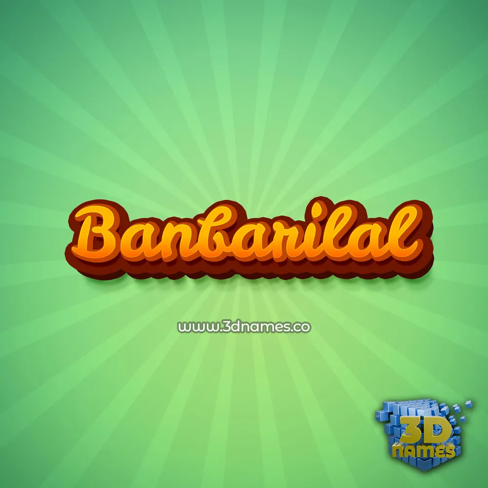 banbarilal in Green Rays style - 3D name wallpaper