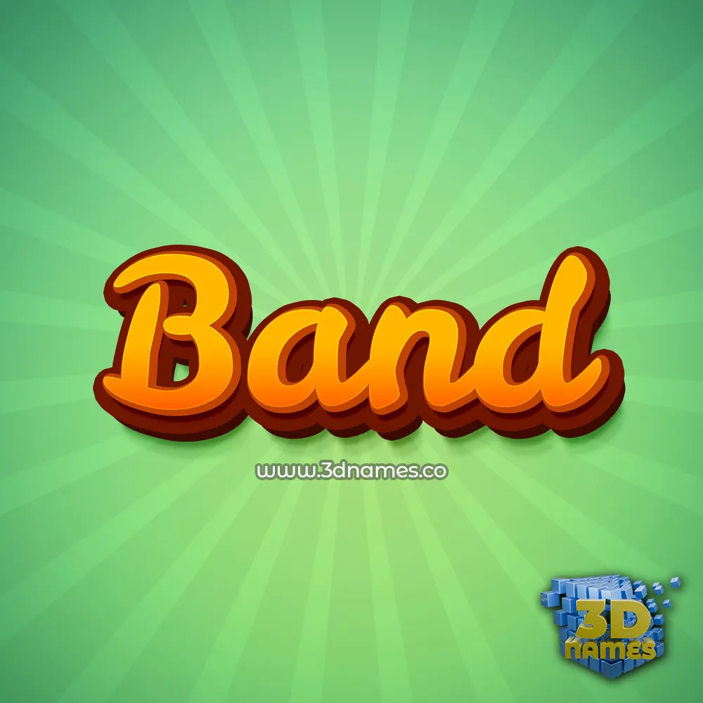 band in Green Rays style - 3D name wallpaper