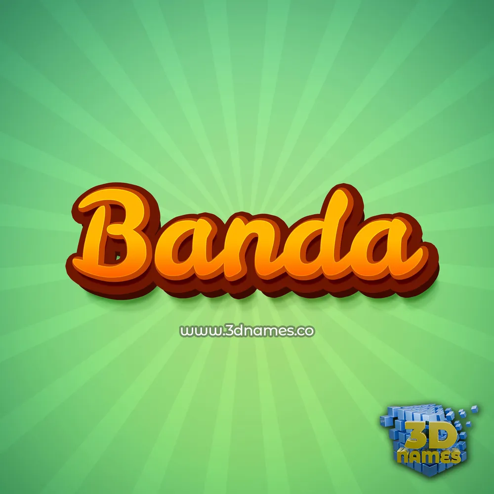 banda in Green Rays style - 3D name wallpaper