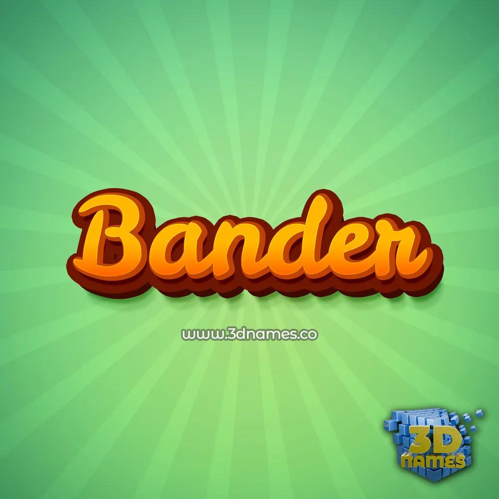 bander in Green Rays style - 3D name wallpaper