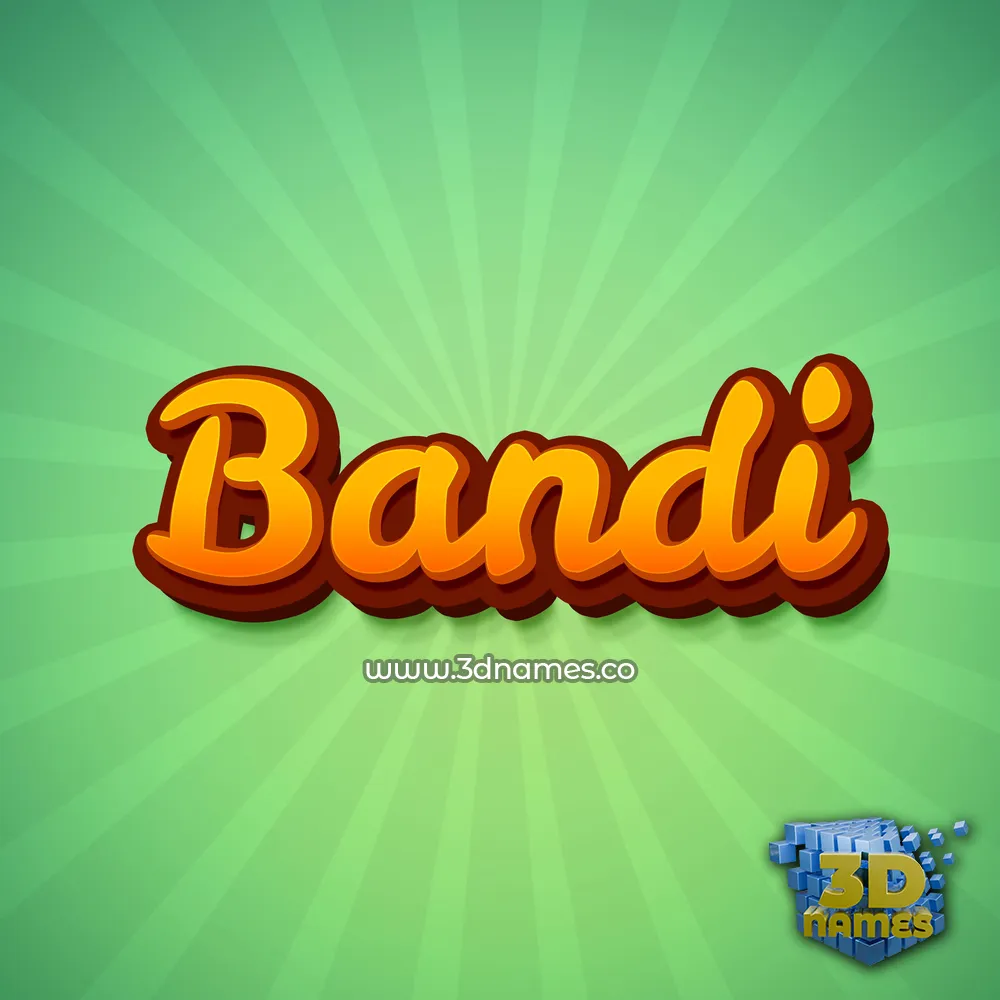 bandi in Green Rays style - 3D name wallpaper