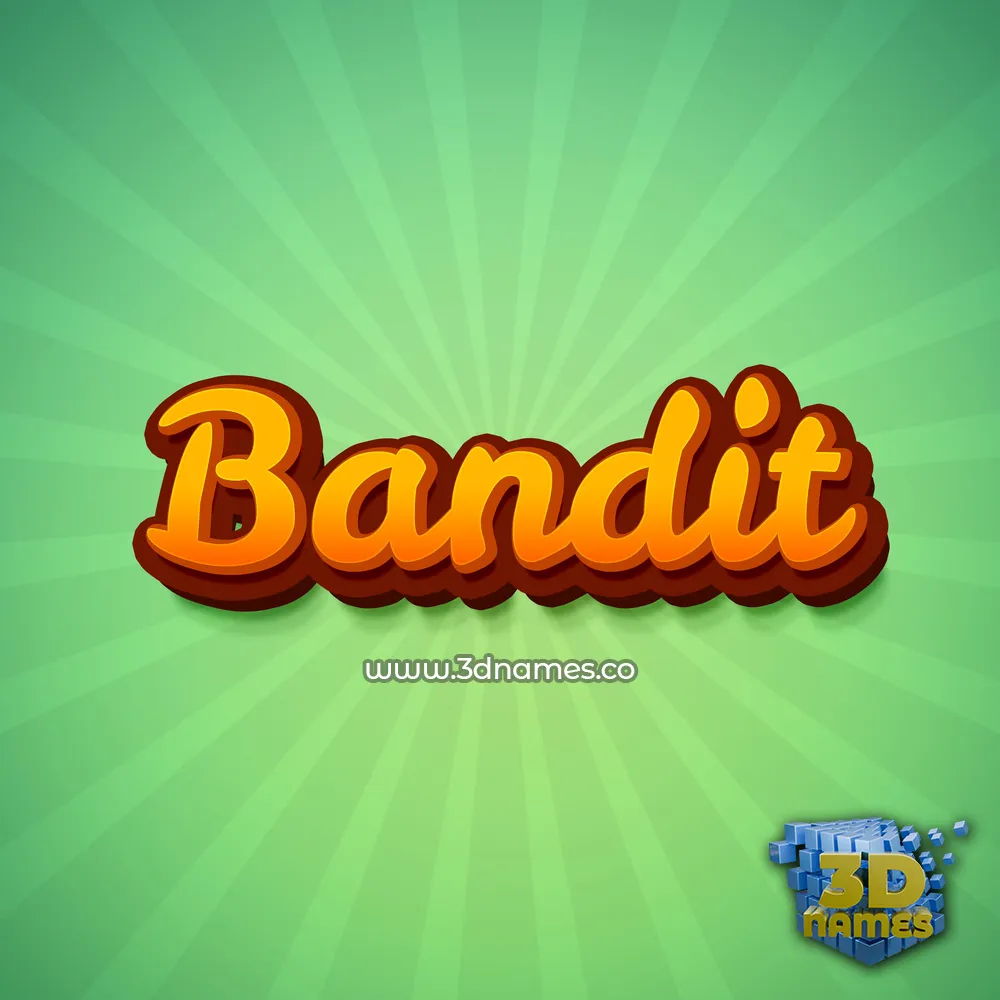 bandit in Green Rays style - 3D name wallpaper