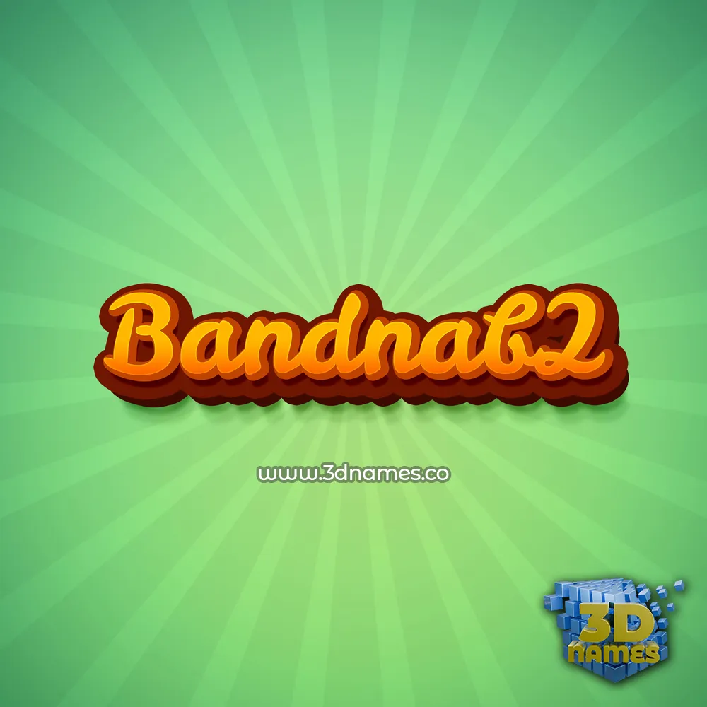bandnab2 in Green Rays style - 3D name wallpaper