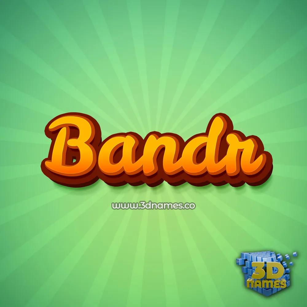bandr in Green Rays style - 3D name wallpaper